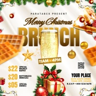 White Maximalist Merry Christmas Brunch  Instagram Post template