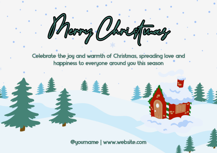 White Maximalist Merry Christmas card A4 Template | PosterMyWall