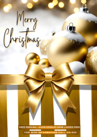 White Maximalist Merry Christmas Card A6 template