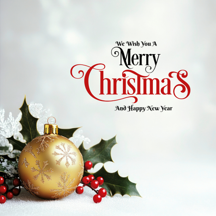 White Maximalist Merry Christmas Card Instagram Post Template ...