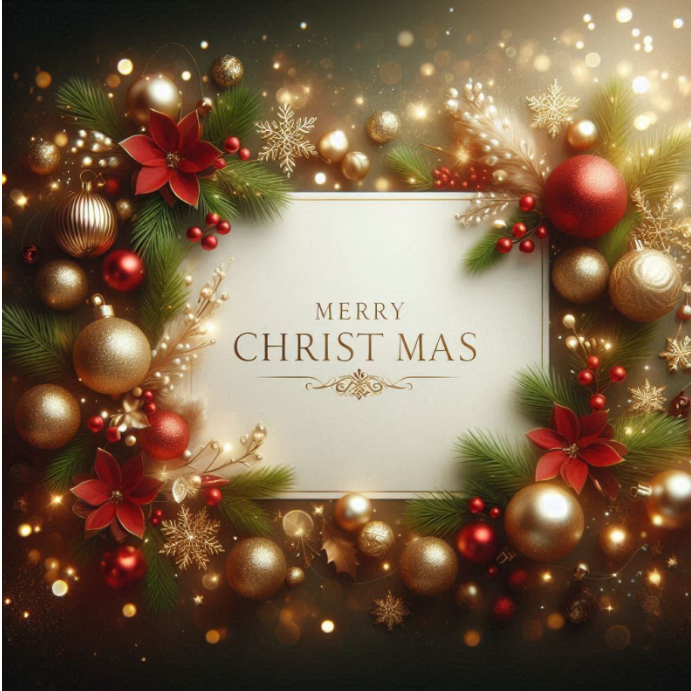 White Maximalist Merry Christmas Card Instagram Post Template ...