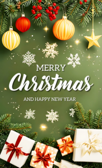 White Maximalist Merry Christmas Card Us Legal template