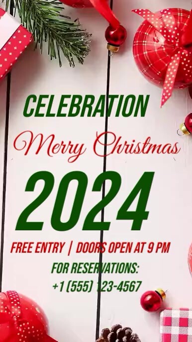 White Maximalist Merry Christmas Celebrtation Instagram Story Template ...
