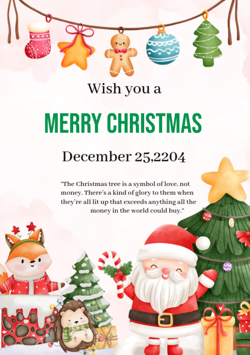 Copy of White Maximalist Merry Christmas Day Cards A4 | PosterMyWall