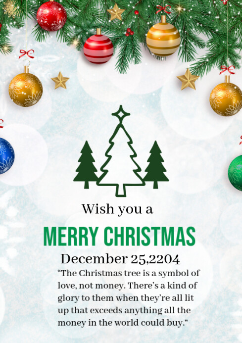 Copy of White Maximalist Merry Christmas Day Wish Cards A4 | PosterMyWall