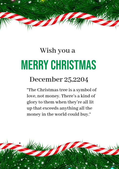 White Maximalist Merry Christmas Day Wish Templates A4 | PosterMyWall
