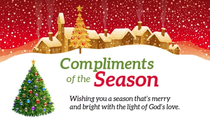 White Maximalist Merry Christmas Digital Display (16:9) Template ...