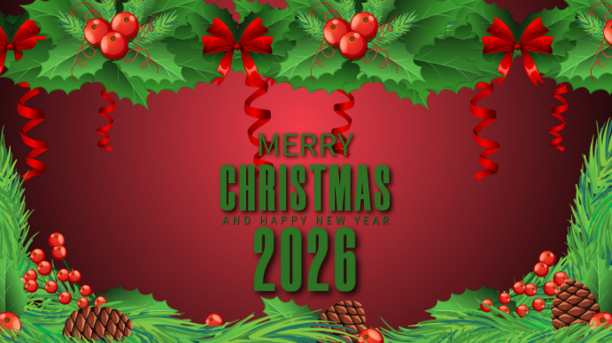 Plantilla de White Maximalist Merry Christmas Digital Display (16:9 ...