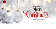 White Maximalist Merry Christmas  Facebook Ad template