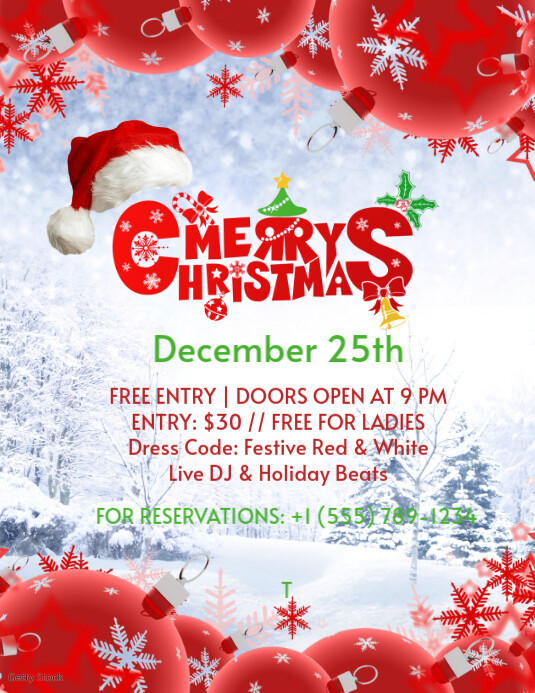 Plantilla de White Maximalist Merry Christmas Flyer (us Letter ...