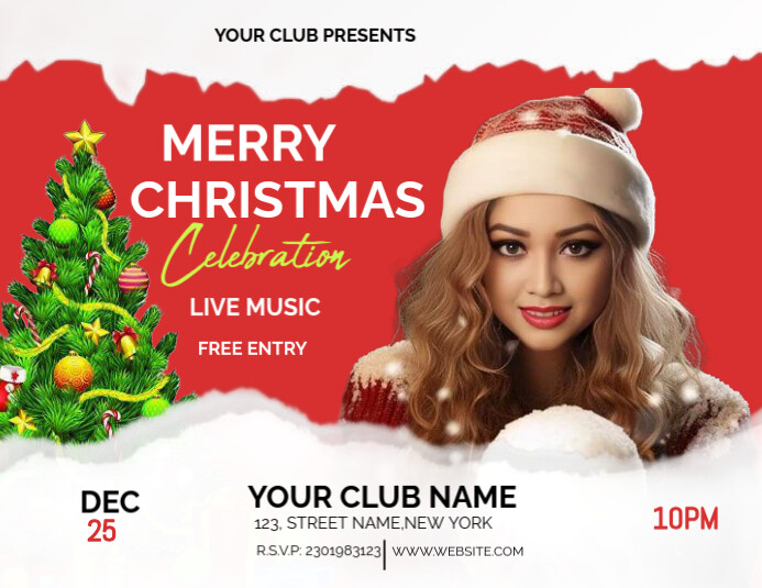 White Maximalist Merry Christmas Flyer (us Letter) Template | PosterMyWall