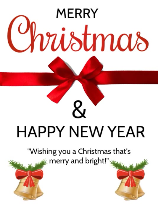 White Maximalist Merry Christmas Flyer (us Letter) happy new year ...