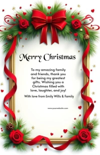 White Maximalist Merry Christmas Greeting Card  Tabloid template