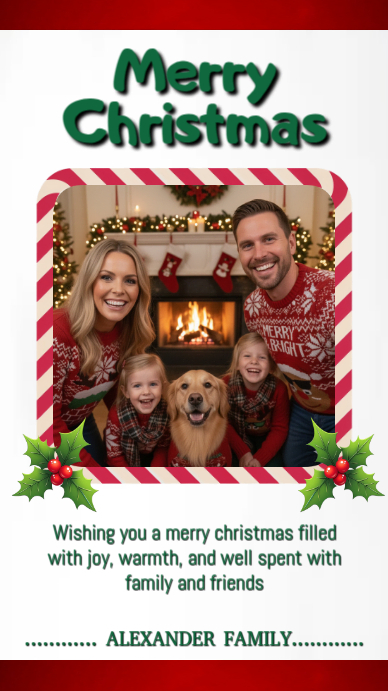White Maximalist Merry Christmas Greeting Card Instagram Story Template ...
