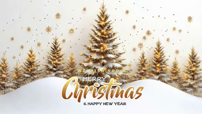 White Maximalist Merry Christmas Greeting Digital Display (16:9 ...