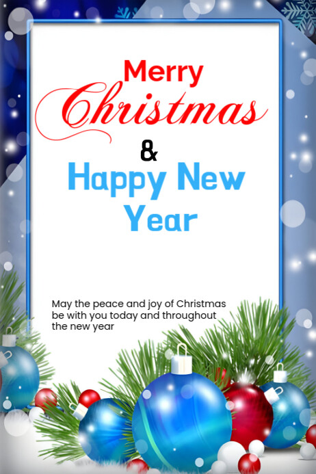 Copy of White Maximalist Merry Christmas Happy New Year Poster ...