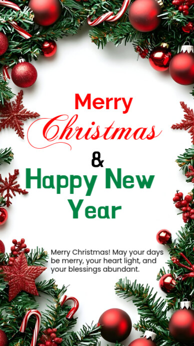 White Maximalist Merry Christmas Happy New Year Whatsapp Status ...