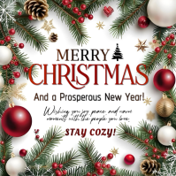 White Christmas Greeting Instagram Post Template