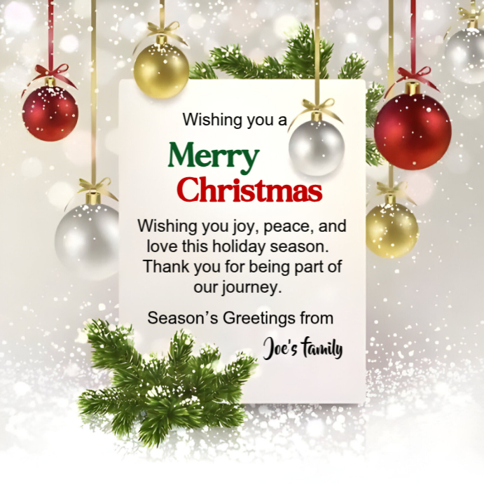White Maximalist Merry Christmas Instagram Post Template | PosterMyWall