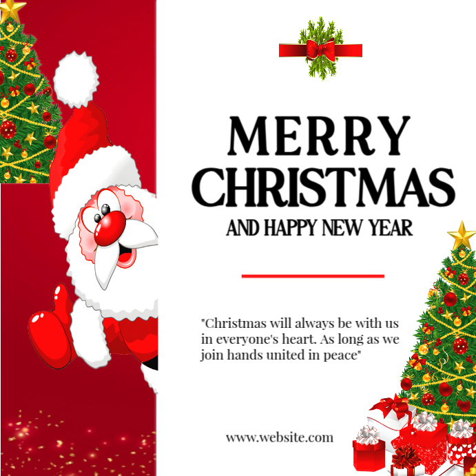White Maximalist Merry Christmas Instagram Post Template | PosterMyWall