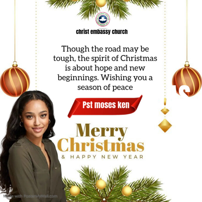 White Maximalist Merry Christmas Instagram Post Template | PosterMyWall