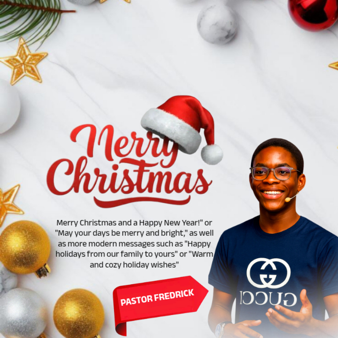 White Maximalist Merry Christmas Instagram Post Template | PosterMyWall