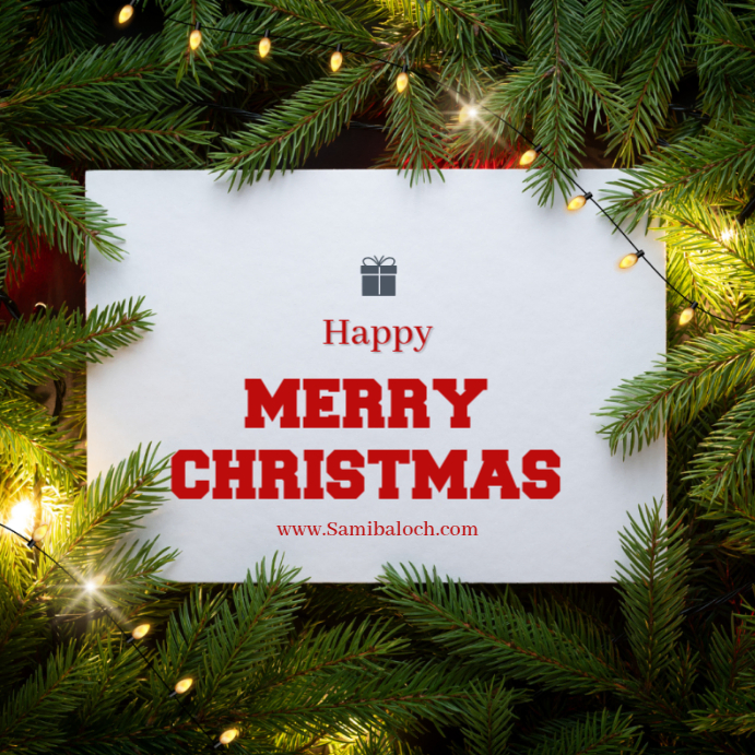 White Maximalist Merry Christmas Instagram Post Template | PosterMyWall