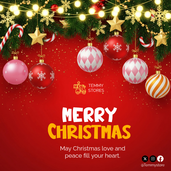 White Maximalist Merry Christmas Instagram Post Template | PosterMyWall