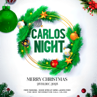 White Maximalist Merry Christmas Instagram Post template