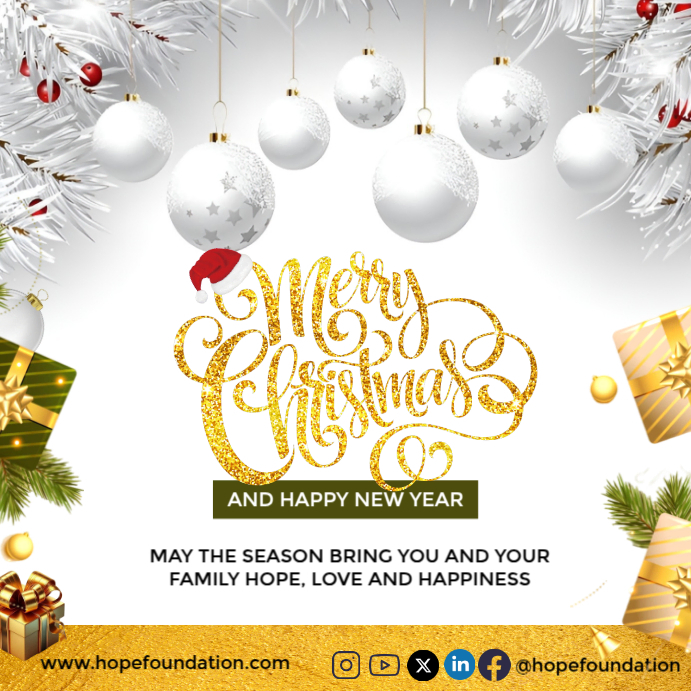 White Maximalist Merry Christmas Instagram Post Template | PosterMyWall