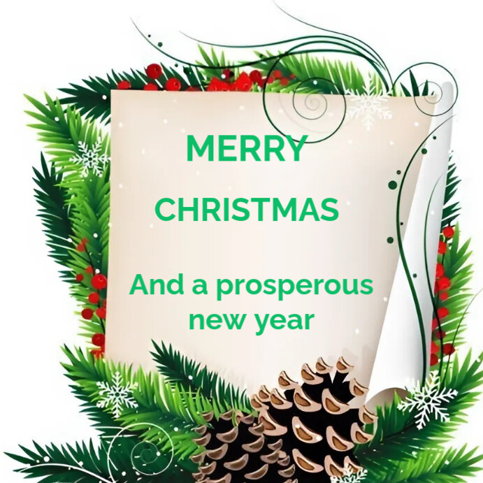 White Maximalist Merry Christmas Instagram Post Template | PosterMyWall