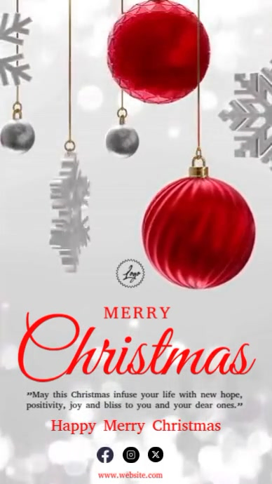 White maximalist merry christmas instagram story Template | PosterMyWall