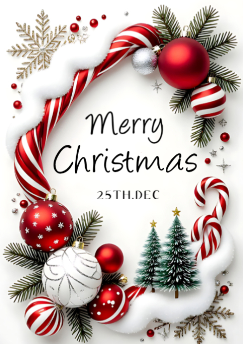 Copy of White Maximalist Merry Christmas Party A6 | PosterMyWall