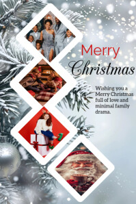 White Maximalist Merry Christmas Photo College Pinterest Graphic Pinterest-afbeelding template
