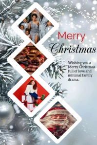 White Maximalist Merry Christmas Photo College Pinterest Graphic template