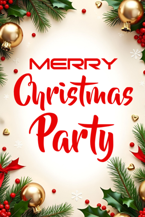 White Maximalist Merry Christmas Poster Template | PosterMyWall
