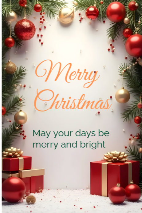 White Maximalist Merry Christmas Poster Template | PosterMyWall