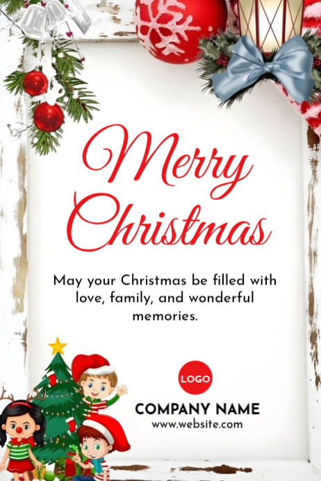 White Maximalist Merry Christmas Poster Template | PosterMyWall