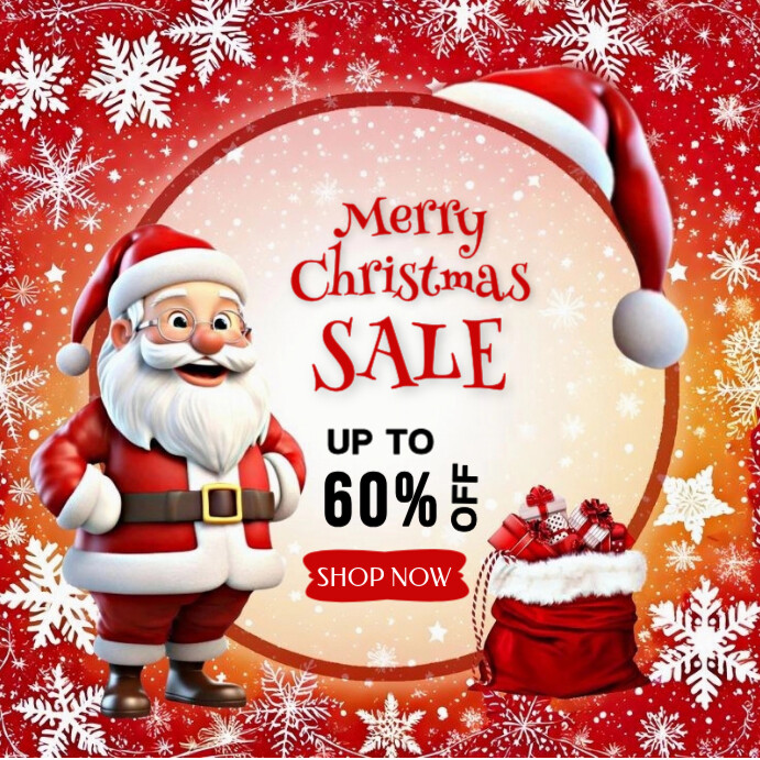 Copy of White Maximalist Merry Christmas Sale Instagram Post | PosterMyWall