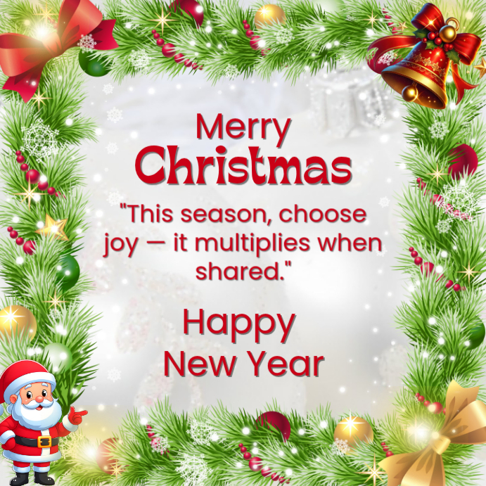 White Maximalist Merry Christmas Square (1:1) Template | PosterMyWall