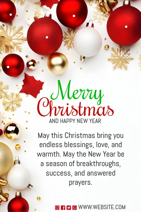 Copy of White Maximalist Merry Christmas Wish Card Poster | PosterMyWall
