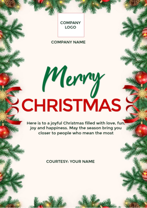 White maximalist merry christmas wishes a3 Template | PosterMyWall
