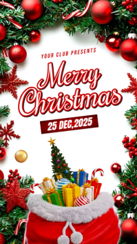 White Maximalist Merry Christmas Wishing Flyer Instagram Story template