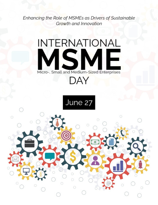 White Maximalist Micro-, Small And Medium-sized Enterprises (msme) Day Flyer (us Letter) template