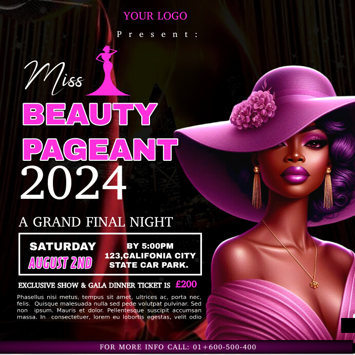 Poster For Pageant Copy of White Maximalist Miss Beauty Pageant Template | PosterMyWall