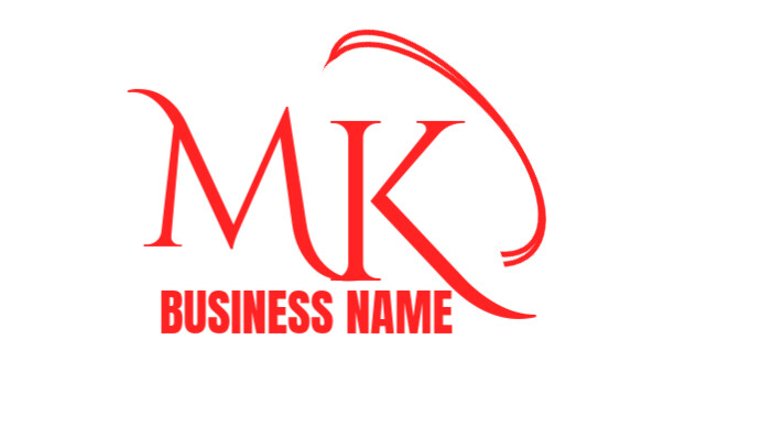White Maximalist Mk Logo Design  Digital Display (16:9) template