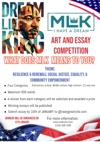 White Maximalist Mlk Art And Essay Contest Invitation A4 template