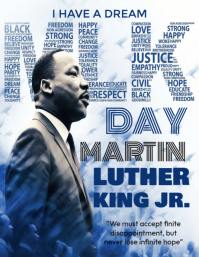 White Maximalist Mlk Day Flyer (us Letter) Volante (Carta US) template
