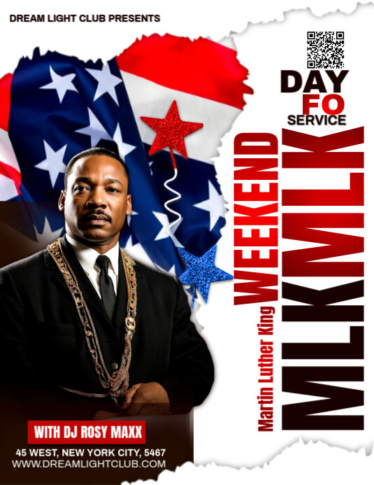 Copy of White Maximalist Mlk Day Flyer (us Letter) | PosterMyWall