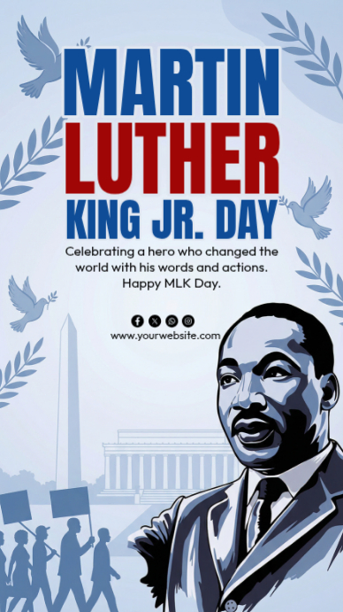 White Maximalist Mlk Day Instagram Story Template | PosterMyWall